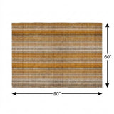 5' X 8' Orange And Gray Striped Shag Washable Area Rug With UV Protection - HomeRoots - Flyclothing LLC