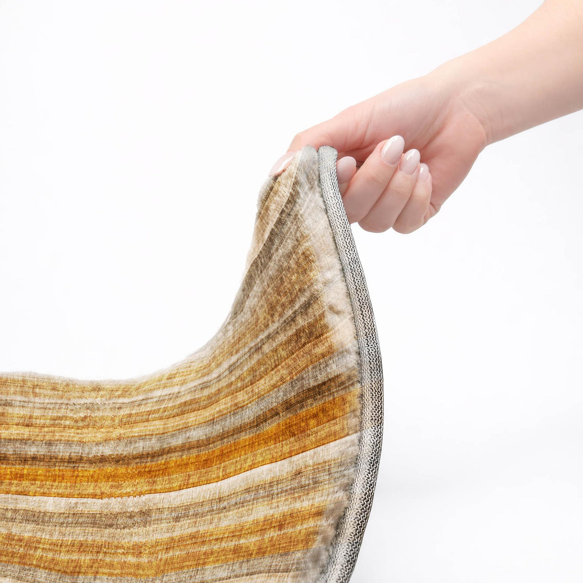 8' X 10' Orange And Gray Striped Shag Washable Area Rug With UV Protection - HomeRoots - Flyclothing LLC