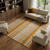 10' X 14' Orange And Gray Striped Shag Washable Area Rug With UV Protection - HomeRoots - Flyclothing LLC