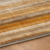 10' X 14' Orange And Gray Striped Shag Washable Area Rug With UV Protection - HomeRoots - Flyclothing LLC