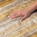 10' X 14' Orange And Gray Striped Shag Washable Area Rug With UV Protection - HomeRoots - Flyclothing LLC