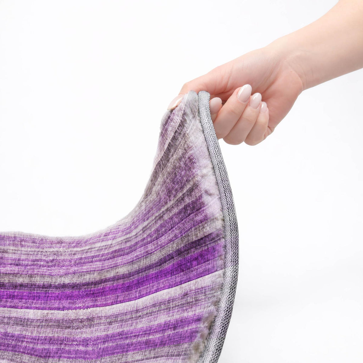 3' X 5' Purple And Gray Striped Shag Washable Area Rug With UV Protection - HomeRoots - Flyclothing LLC