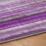 3' X 5' Purple And Gray Striped Shag Washable Area Rug With UV Protection - HomeRoots - Flyclothing LLC