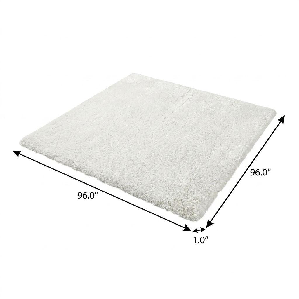 8' Purple And Gray Striped Shag Washable Round Rug With UV Protection - HomeRoots - Flyclothing LLC