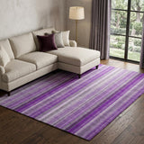 8' X 10' Purple And Gray Striped Shag Washable Area Rug With UV Protection - HomeRoots - Flyclothing LLC