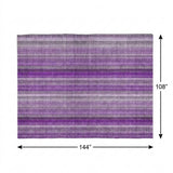 9' X 12' Purple And Gray Striped Shag Washable Area Rug With UV Protection - HomeRoots - Flyclothing LLC