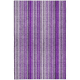 10' X 14' Purple And Gray Striped Shag Washable Area Rug With UV Protection - HomeRoots - Flyclothing LLC