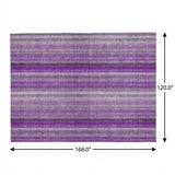10' X 14' Purple And Gray Striped Shag Washable Area Rug With UV Protection - HomeRoots - Flyclothing LLC