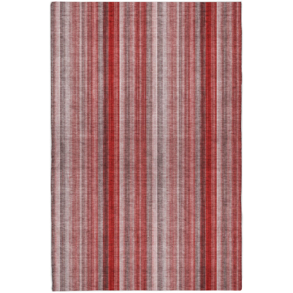 9' X 12' Red And Gray Striped Shag Washable Area Rug With UV Protection - HomeRoots - Flyclothing LLC