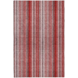 10' X 14' Red And Gray Striped Shag Washable Area Rug With UV Protection - HomeRoots - Flyclothing LLC