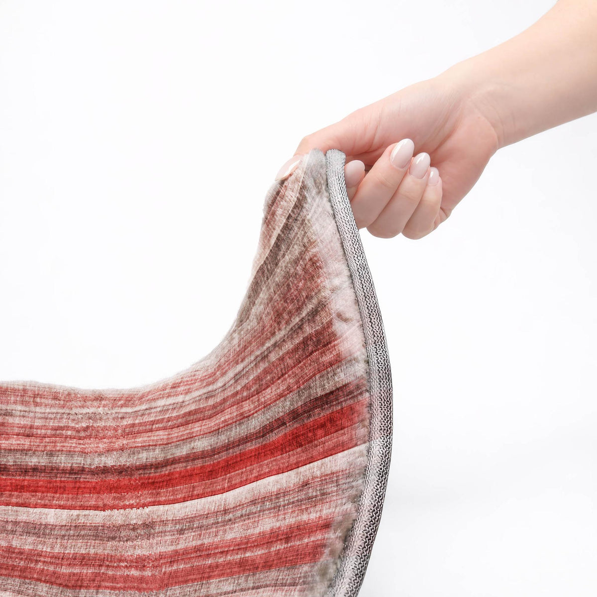10' X 14' Red And Gray Striped Shag Washable Area Rug With UV Protection - HomeRoots - Flyclothing LLC