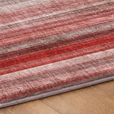 10' X 14' Red And Gray Striped Shag Washable Area Rug With UV Protection - HomeRoots - Flyclothing LLC