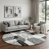 8' Green And Gold Abstract Shag Washable Round Rug With UV Protection - HomeRoots - Flyclothing LLC