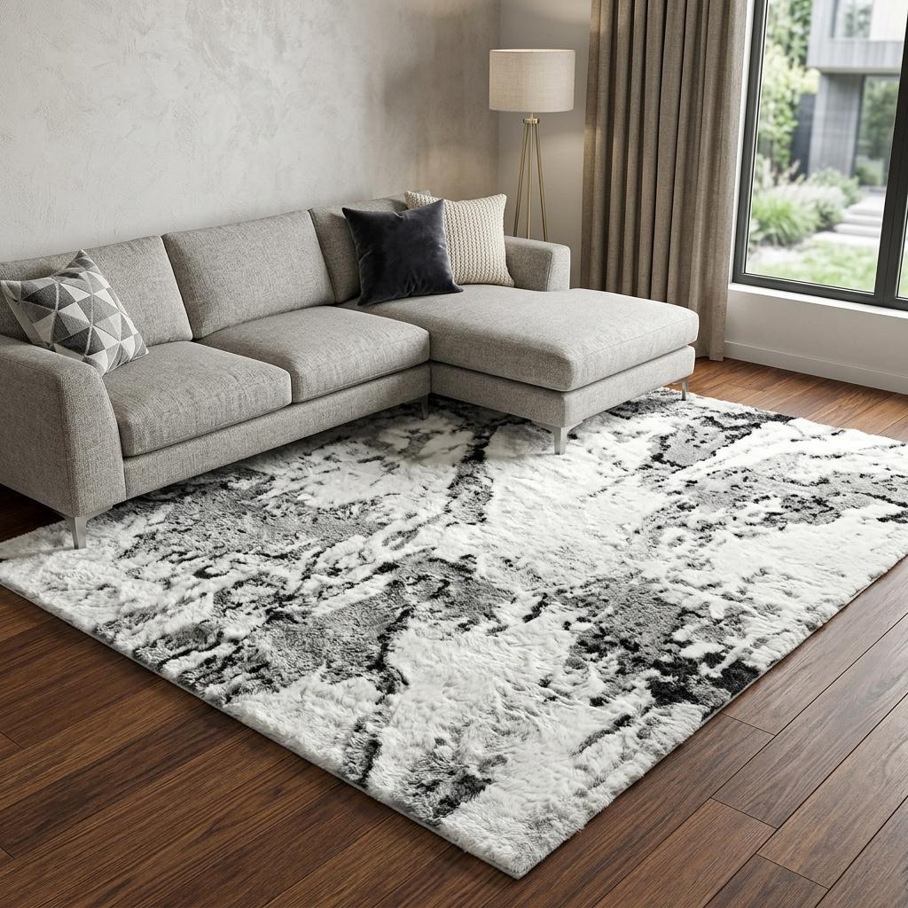 8' X 10' Green And Gold Abstract Shag Washable Area Rug With UV Protection - HomeRoots - Flyclothing LLC