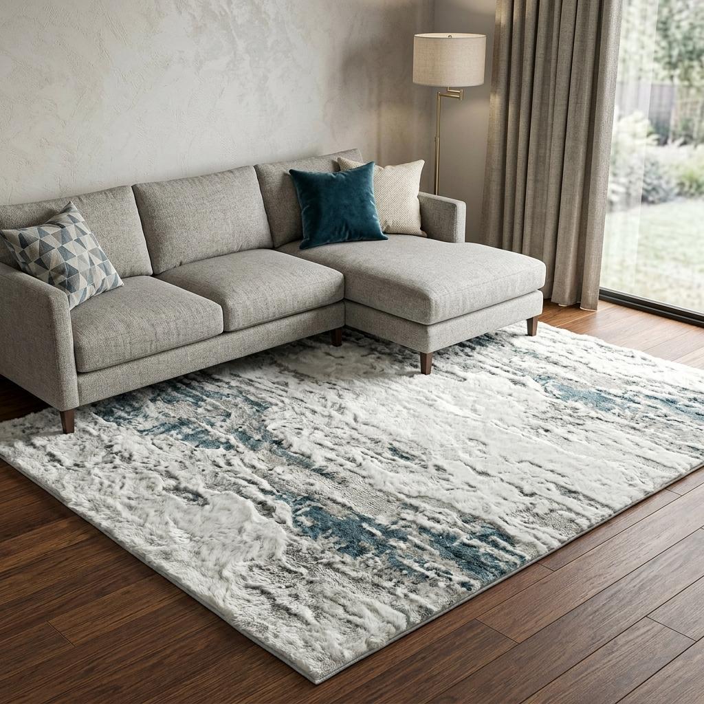 9' X 12' Green And Gold Abstract Shag Washable Area Rug With UV Protection - HomeRoots - Flyclothing LLC