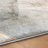 8' X 10' Ivory And Taupe Abstract Shag Washable Area Rug With UV Protection - HomeRoots - Flyclothing LLC