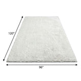 8' X 10' Ivory And Taupe Abstract Shag Washable Area Rug With UV Protection - HomeRoots - Flyclothing LLC