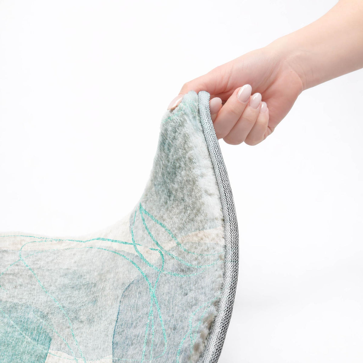 3' X 5' Teal And Blue Abstract Shag Washable Area Rug With UV Protection - HomeRoots - Flyclothing LLC