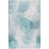 5' X 8' Teal And Blue Abstract Shag Washable Area Rug With UV Protection - HomeRoots - Flyclothing LLC