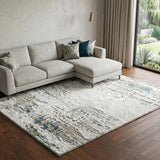 8' X 10' Teal And Blue Abstract Shag Washable Area Rug With UV Protection - HomeRoots - Flyclothing LLC
