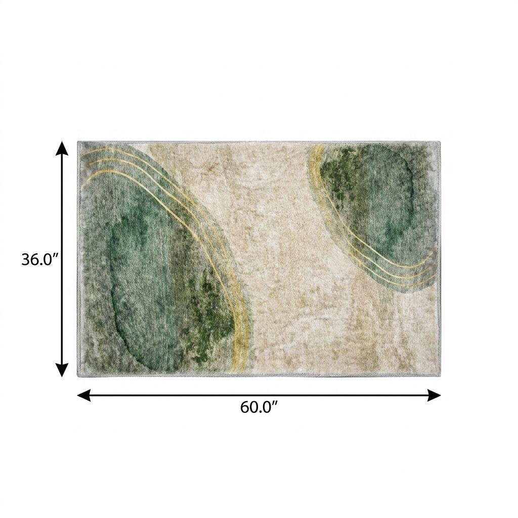 3' X 5' Beige And Copper Abstract Shag Washable Area Rug With UV Protection - HomeRoots - Flyclothing LLC