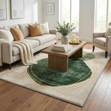 5' X 8' Beige And Copper Abstract Shag Washable Area Rug With UV Protection - HomeRoots - Flyclothing LLC