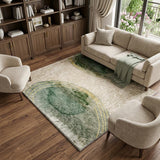 8' X 10' Beige And Copper Abstract Shag Washable Area Rug With UV Protection - HomeRoots - Flyclothing LLC