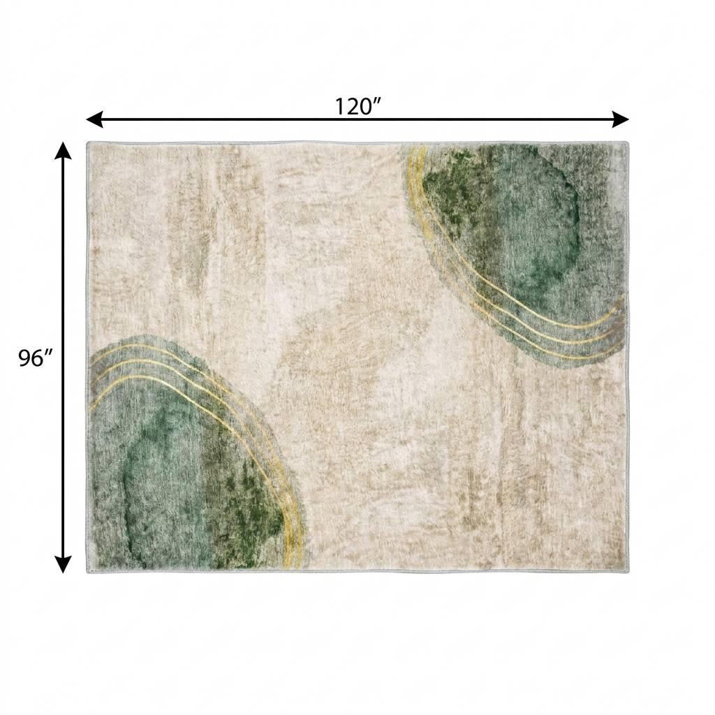 8' X 10' Beige And Copper Abstract Shag Washable Area Rug With UV Protection - HomeRoots - Flyclothing LLC