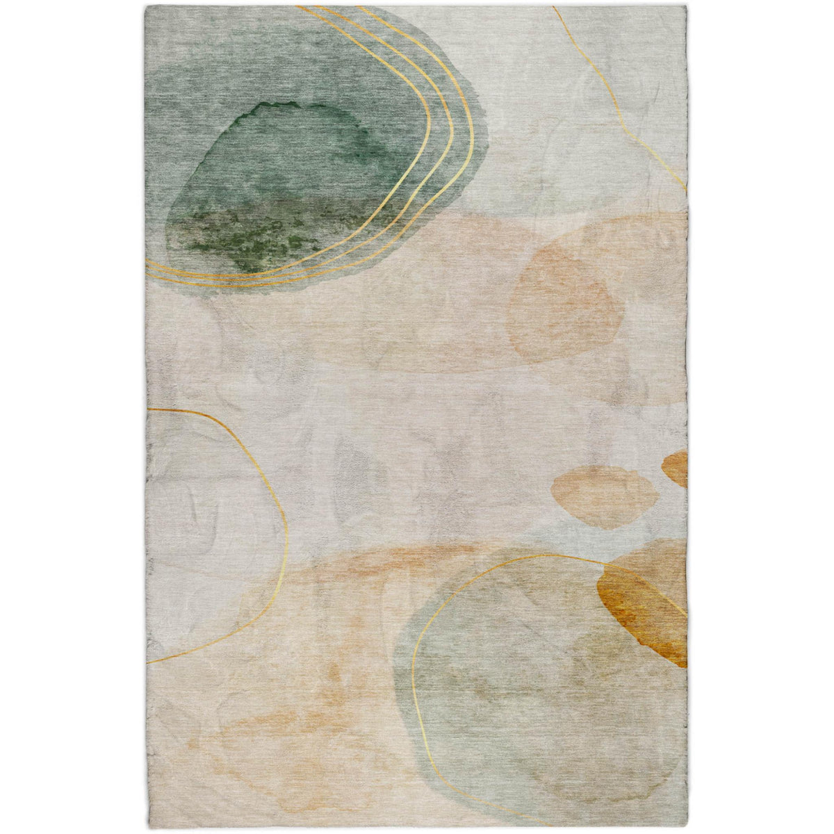 9' X 12' Beige And Copper Abstract Shag Washable Area Rug With UV Protection - HomeRoots - Flyclothing LLC