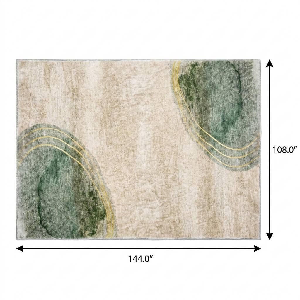 9' X 12' Beige And Copper Abstract Shag Washable Area Rug With UV Protection - HomeRoots - Flyclothing LLC