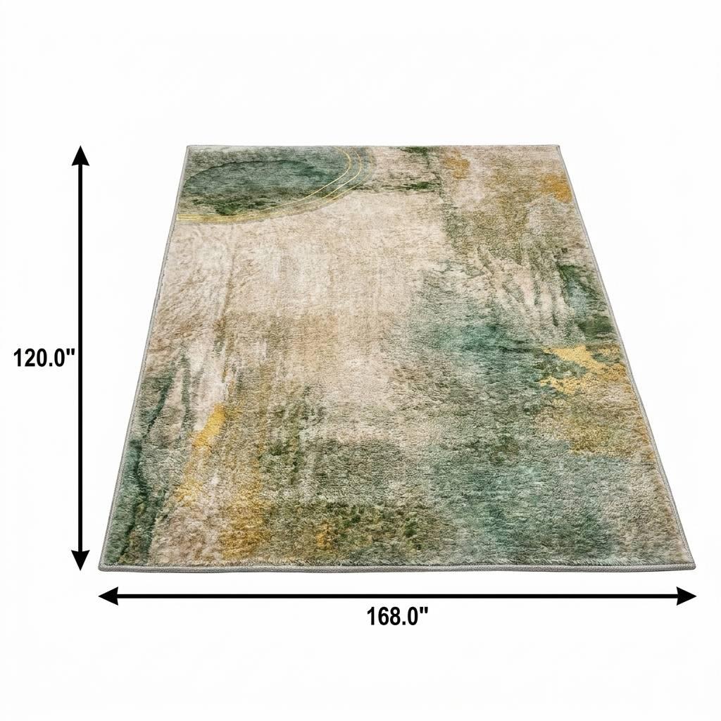 10' X 14' Beige And Copper Abstract Shag Washable Area Rug With UV Protection - HomeRoots - Flyclothing LLC