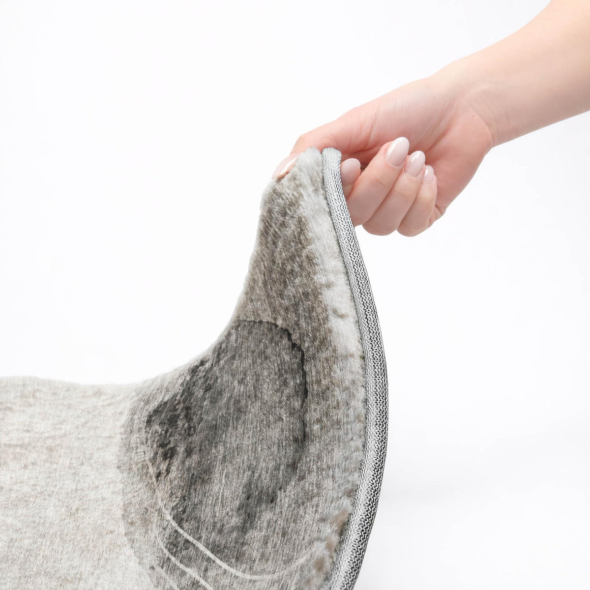 3' X 5' Gray And Silver Abstract Shag Washable Area Rug With UV Protection - HomeRoots - Flyclothing LLC