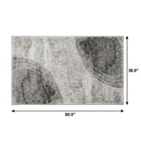 3' X 5' Gray And Silver Abstract Shag Washable Area Rug With UV Protection - HomeRoots - Flyclothing LLC