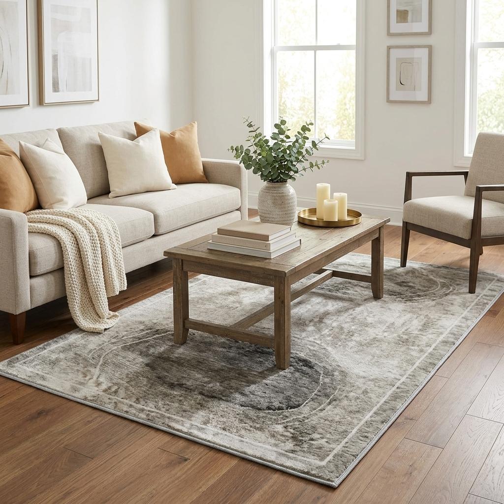 5' X 8' Gray And Silver Abstract Shag Washable Area Rug With UV Protection - HomeRoots - Flyclothing LLC