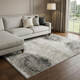 9' X 12' Gray And Silver Abstract Shag Washable Area Rug With UV Protection - HomeRoots - Flyclothing LLC