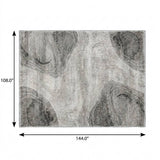 9' X 12' Gray And Silver Abstract Shag Washable Area Rug With UV Protection - HomeRoots - Flyclothing LLC