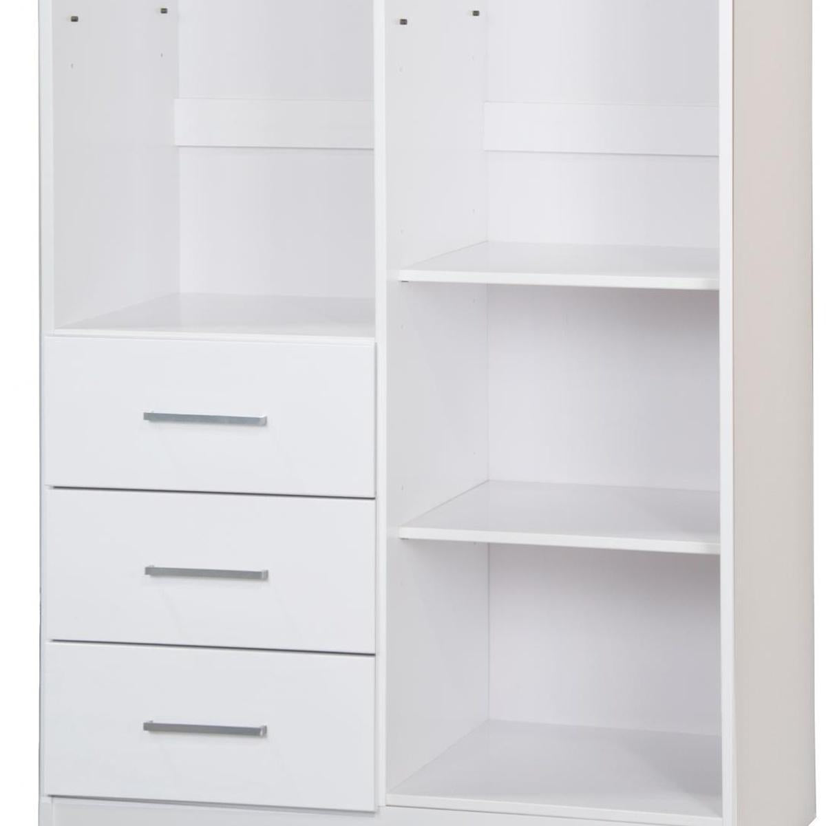 72" White Solid Wood Two Door Three Drawer Combo Dresser - HomeRoots - Flyclothing LLC