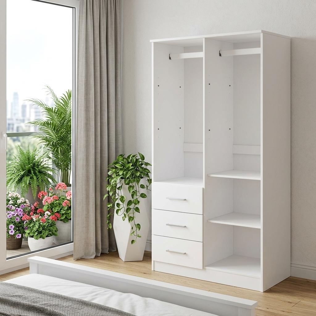 72" White Solid Wood Two Door Three Drawer Combo Dresser - HomeRoots - Flyclothing LLC