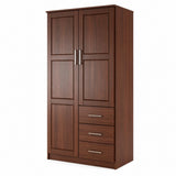 72" Coffee Solid Wood Two Door Three Drawer Combo Dresser - HomeRoots - Flyclothing LLC
