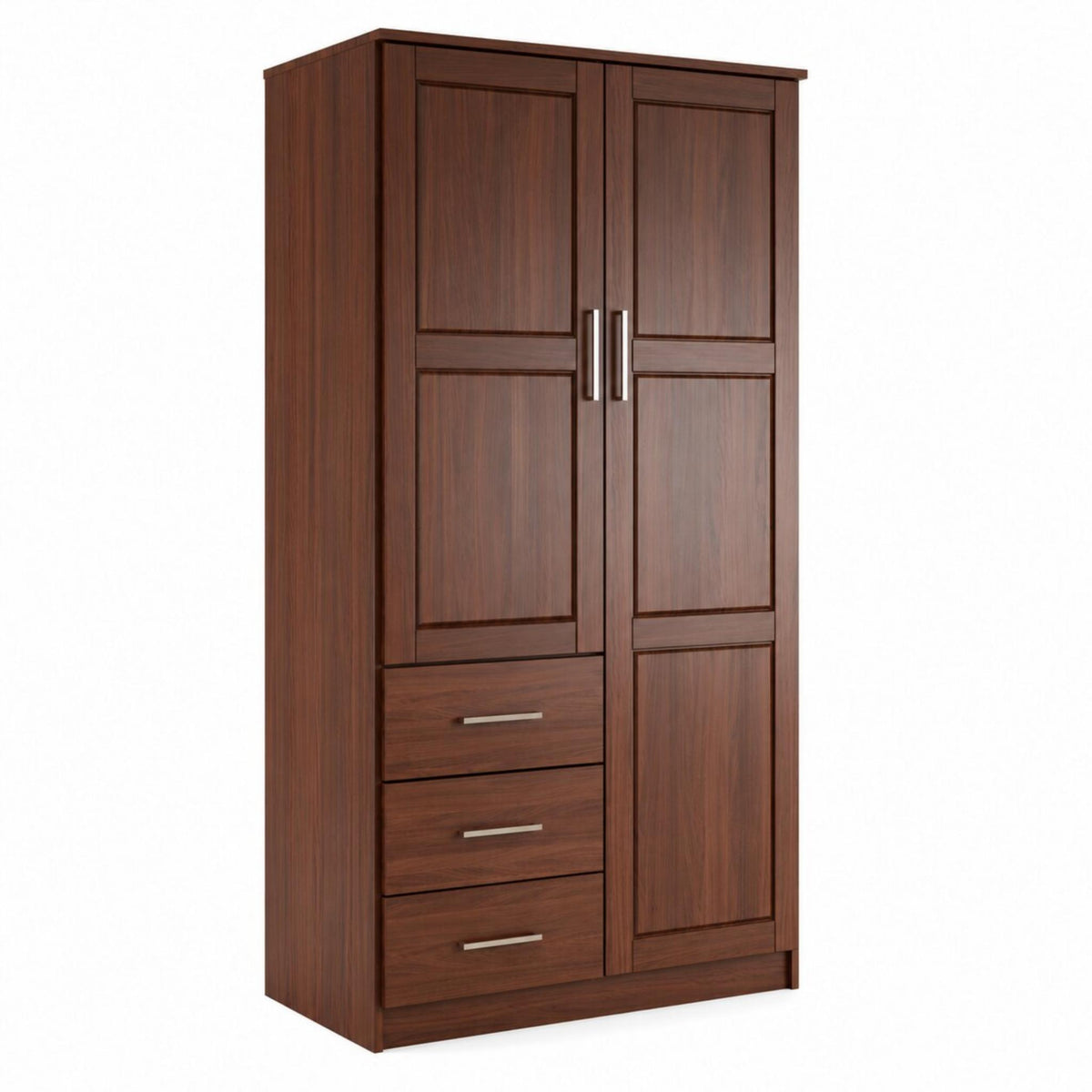72" Coffee Solid Wood Two Door Three Drawer Combo Dresser - HomeRoots - Flyclothing LLC