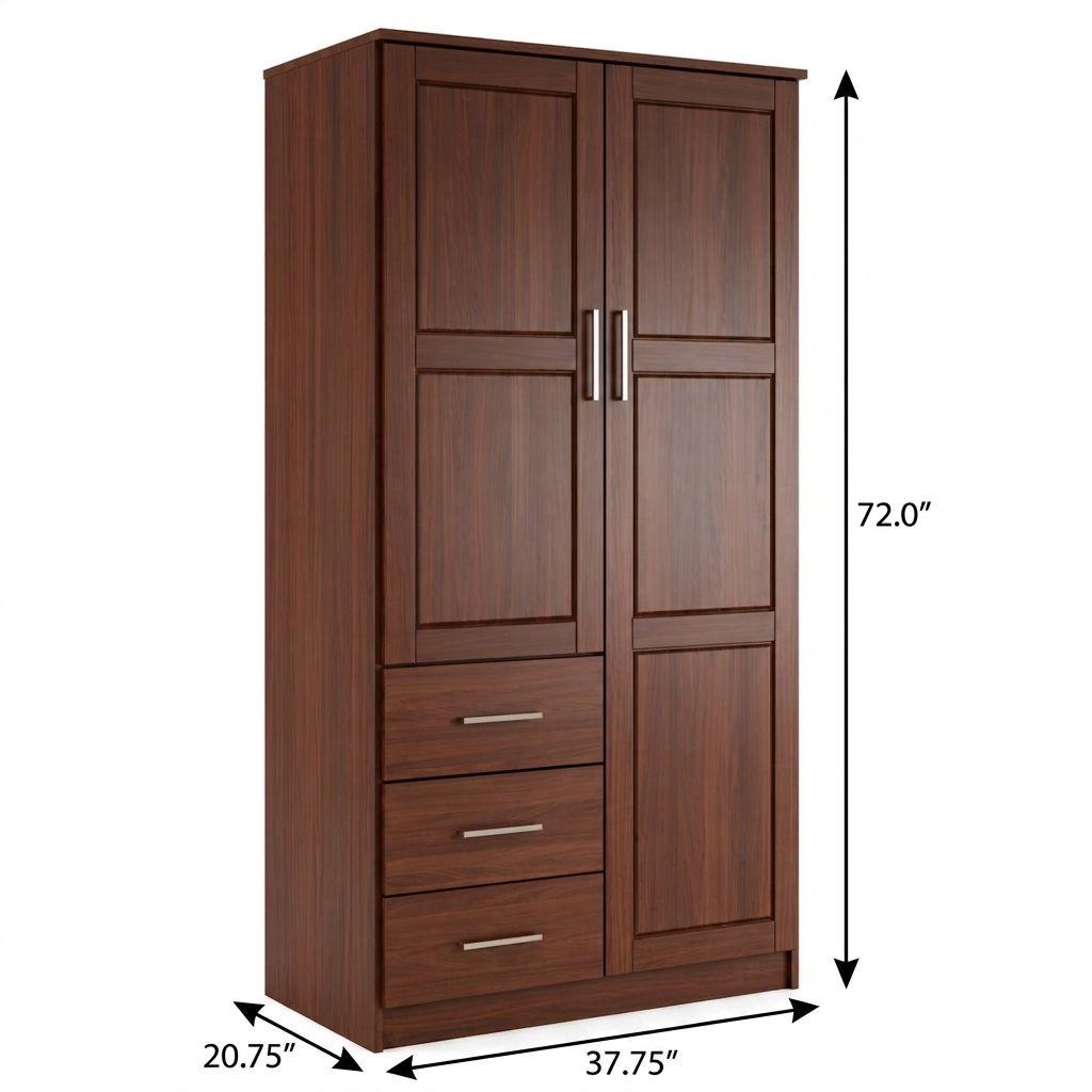72" Coffee Solid Wood Two Door Three Drawer Combo Dresser - HomeRoots - Flyclothing LLC
