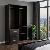 72" Dark Brown Solid Wood Two Door Three Drawer Combo Dresser - HomeRoots - Flyclothing LLC