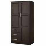 72" Dark Brown Solid Wood Two Door Three Drawer Combo Dresser - HomeRoots - Flyclothing LLC