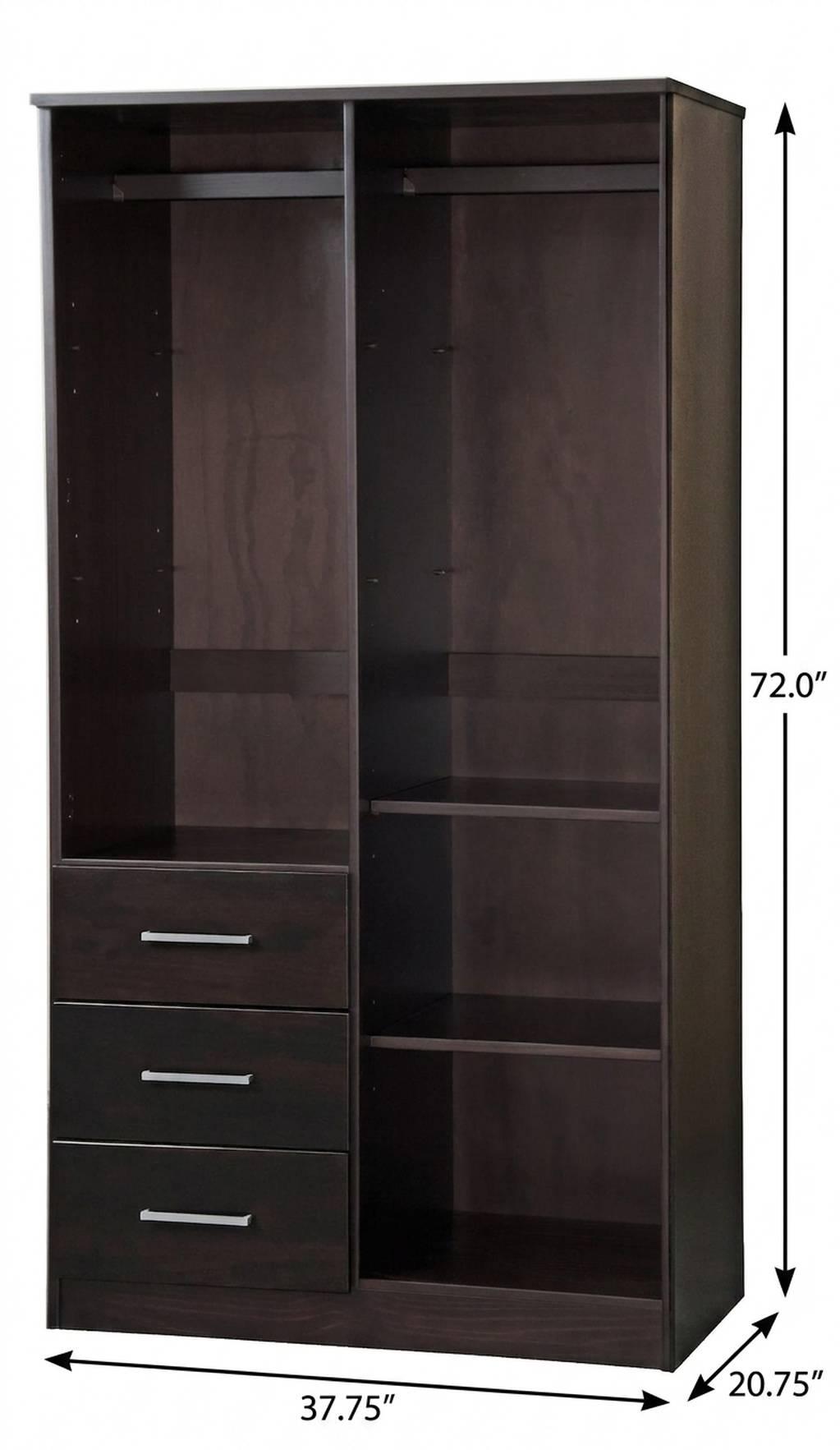 72" Dark Brown Solid Wood Two Door Three Drawer Combo Dresser - HomeRoots - Flyclothing LLC