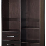 72" Dark Brown Solid Wood Two Door Three Drawer Combo Dresser - HomeRoots - Flyclothing LLC