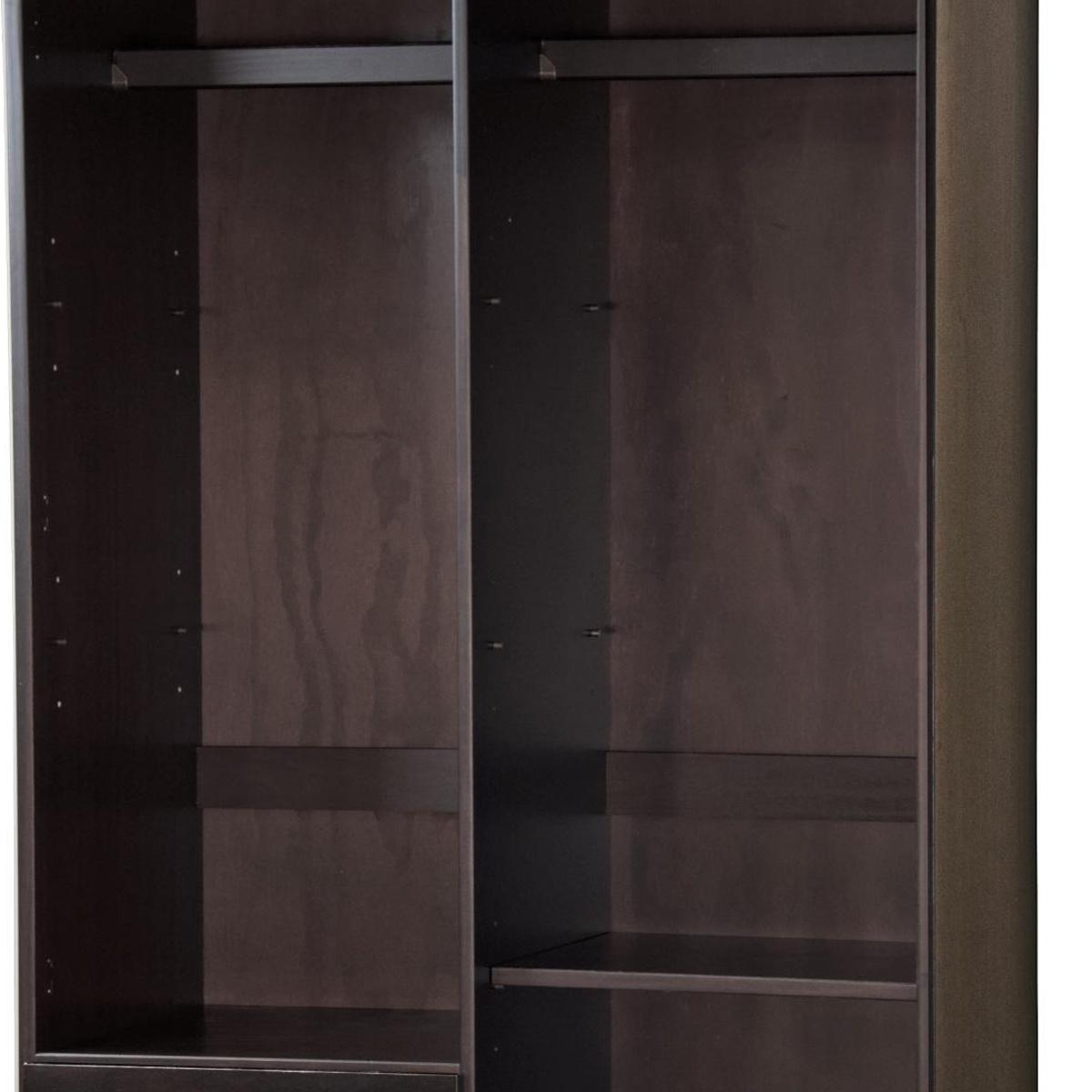 72" Dark Brown Solid Wood Two Door Three Drawer Combo Dresser - HomeRoots - Flyclothing LLC