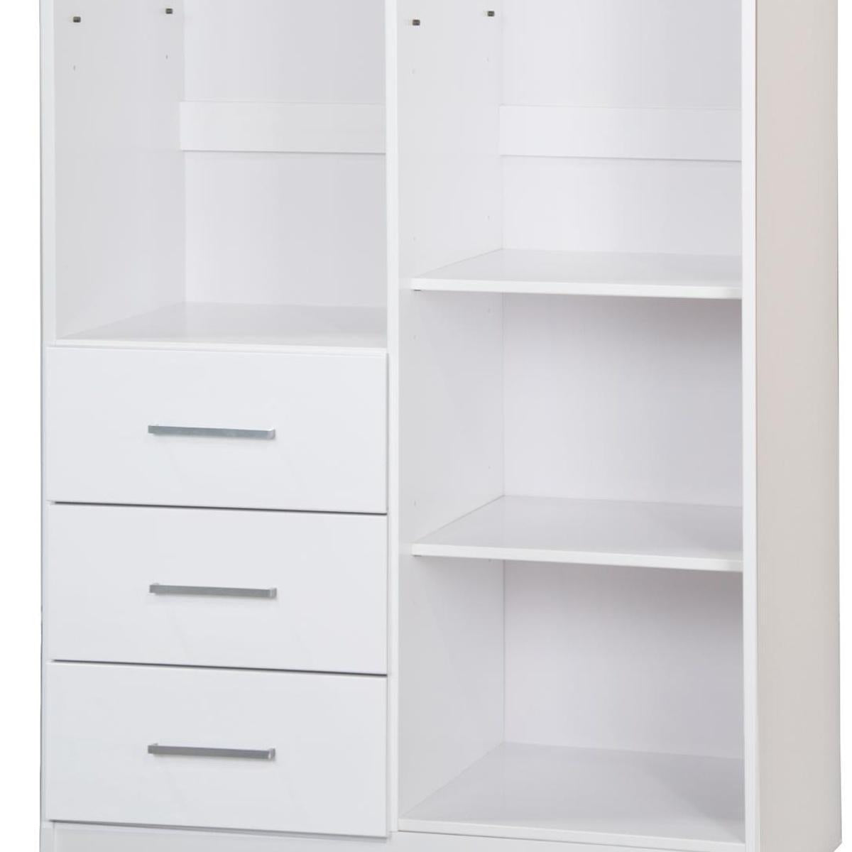 72" White Solid Wood Mirrored Two Door Three Drawer Combo Dresser - HomeRoots - Flyclothing LLC