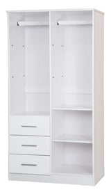 72" White Solid Wood Mirrored Two Door Three Drawer Combo Dresser - HomeRoots - Flyclothing LLC