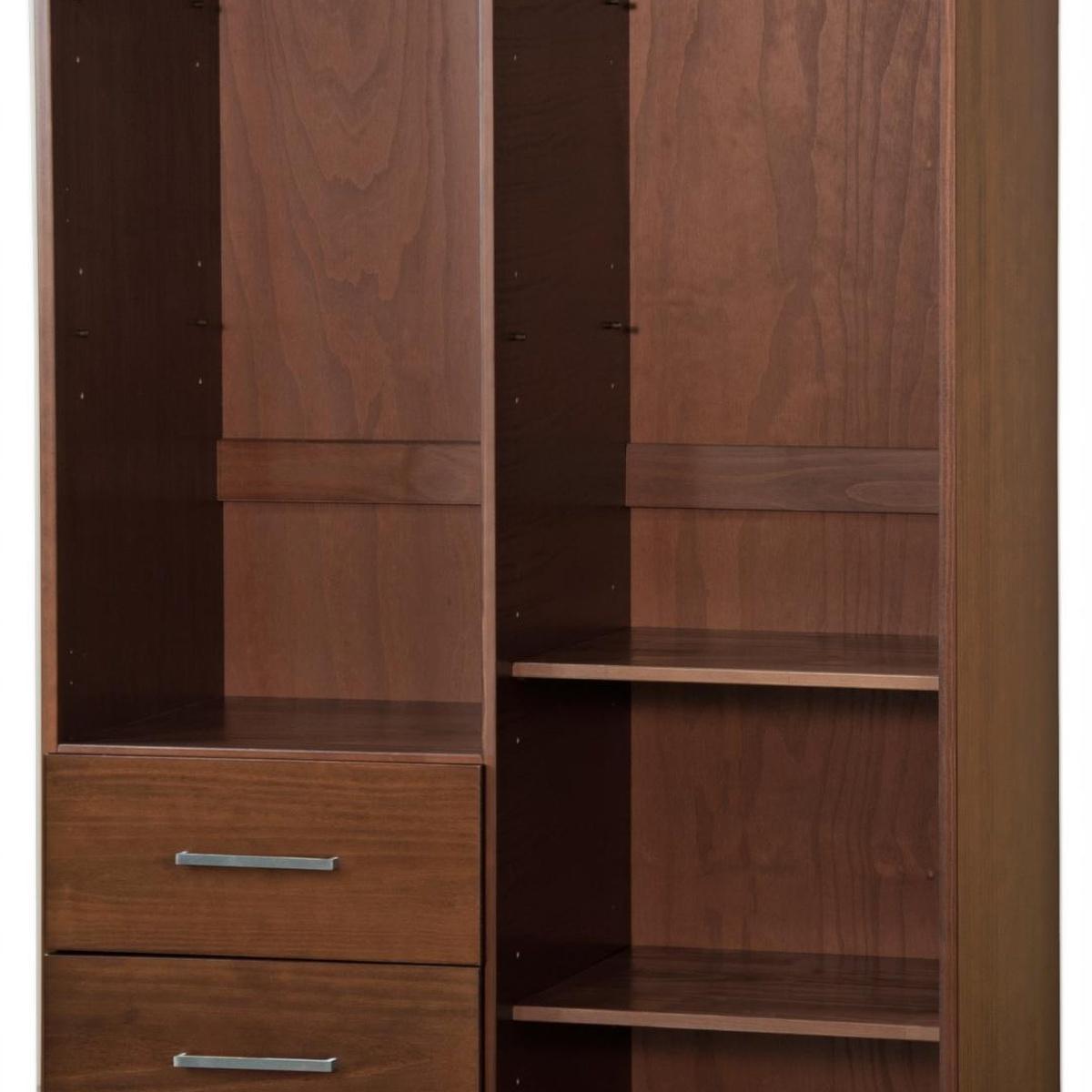 72" Coffee Solid Wood Mirrored Two Door Three Drawer Combo Dresser - HomeRoots - Flyclothing LLC