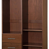 72" Coffee Solid Wood Mirrored Two Door Three Drawer Combo Dresser - HomeRoots - Flyclothing LLC